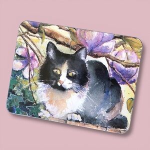 Beautiful Tin Box Watercolor Cat By Artist Shirley Walker Trinket Storage Candy